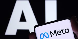 Meta Logo on Smartphone AI background